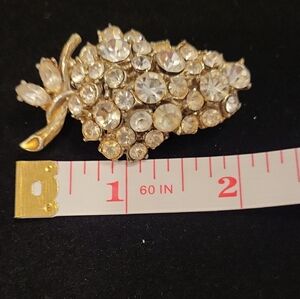 Elegant Gold and Silver Rhinestone Brooch